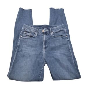 Mother High Waisted Looker Ankle Fray in Medium Blue Size 24